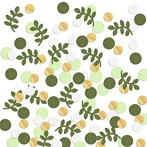 210 Pcs Baby Shower Confetti Greenery Glitter Table Decorations Eucalyptus Golden Scatter Country Nature-Theme Party St.Patrick's Day Wedding Christmas Supplies