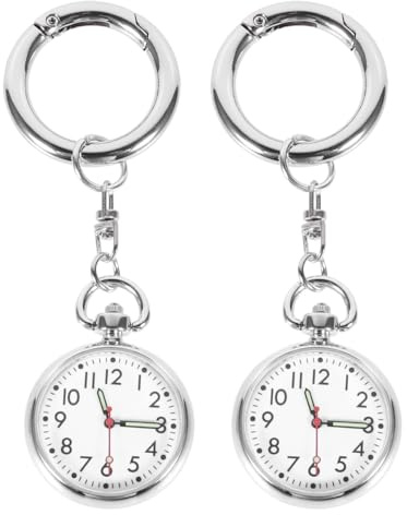 NUOBESTY 2 StücK Taschenuhr Mit SchlüSselschnalle SchlüSselanhäNger Uhr Krankenschwester Studentenform Digitale Taschenuhren FüR Leichte AnhäNgeruhren ÜBungsuhr