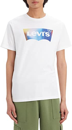 Levi's Graphic Crewneck Tee T-shirt, Batwing Blur Fill White+, M Uomo