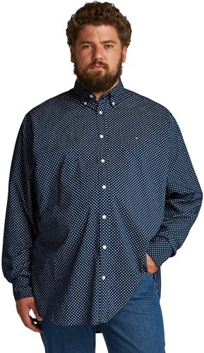 Tommy Hilfiger Herren Hemd Poplin Polka Dot aus Baumwolle, Blau (Night Sky/Multi Dot), XXL