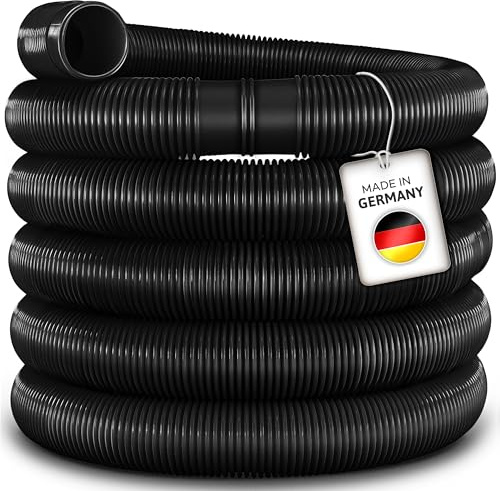 Tillvex Tubo per Piscina e Vasca | Solare, Flessibile, Con Manicotti | Per Pompa e Aspirazione | Nero, 15m / 38mm