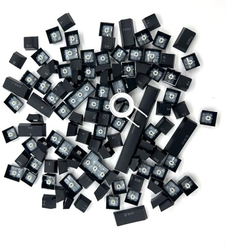 LZH-LP 104 Tasten Tastenkappen Kompatibel mit MX-Schaltern Doubleshot Support LED-Beleuchtung ABS Tasten Tastenkappen OEM-Profil für DIY Gaming Mechanische Tastatur (Schwarz)