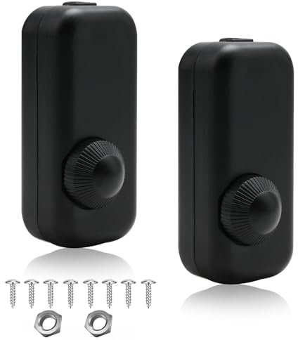 2 PCs - Variateur de Lumiere LED AC110-240 V-3-100W, Interrupteur Suitable for LED Bulbs, Incandescent Lamps and Halogen Lamps, Double Protection de Sécurité, Interrupteur Noir