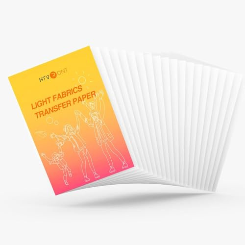 HTVRONT Printable Heat Transfer Vinyl - 20 Pack Heat Transfer Paper for T Shirts A4 8.5 X 11 - Wash Durable Printable HTV for Inkjet Printer