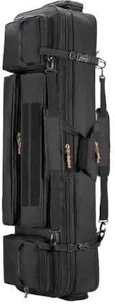 LSWKG Fucile Borsa Tattica, Borsa Porta Armi Poligono, Custodia Morbida Fodero Porta Fucili Imbottito, Zaino Fucile Caccia, Canna da Pesca Borsa, Borsa Tattica Militare Black,120cm