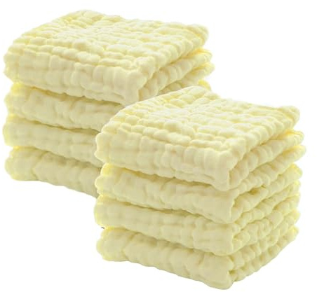 LUHIUMOYA 8 stycken baby-tvättlappar 30 x 30 cm, 100 % bomull – mjuka och absorberande, mångsidigt för nyfödda till småbarn (badlappar, haklappar, skötunderlägg, salivduk)