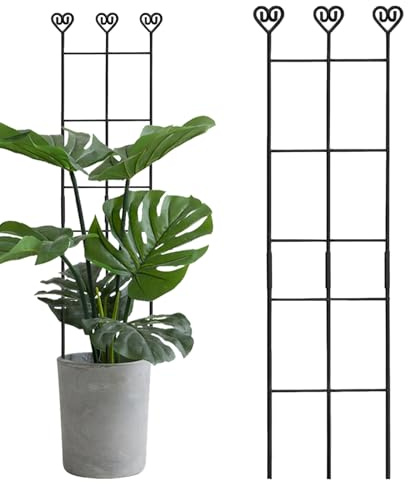 JIEBWCHA Treillis pour d'intérieur - Barres réglables en Acier Inoxydable - 83 x 20 cm - Treillis pour grimpantes - pour Lierre, clématite, philodendron, Balcon, Jardin, extérieur