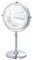 WENKO LED Kosmetikspiegel Lumi, Spiegelfläche ø 13 cm 500 % Vergrößerung, Stahl, 21 x 38-49 x 13.5 cm, Chrom, Silber