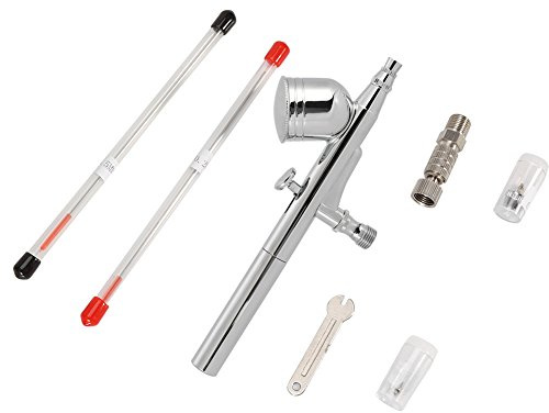 Walfront Pistola a Spruzzo Mini Aerografo Azione Professionale per gravità Doppia Azione Airbrush Set, 3 Nozzle Set(0.2/0.3/0.5mm) Aerografo Doppia Azione per Pittura Tatuaggio Manicure (470T)