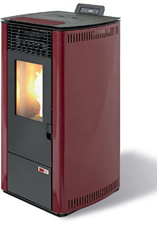 Poêle à granulés modèle burn8 bordeaux