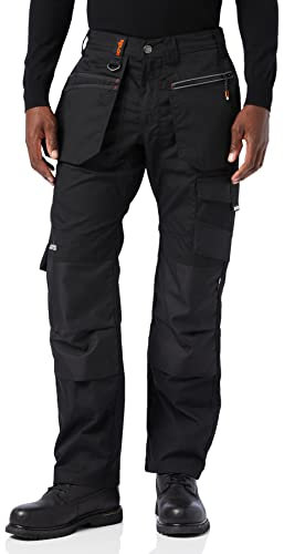Scruffs Ripstop Pantalones de Trabajo Utility Pantalones, Negro, 46 Largo
