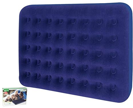 Trendi ® INFLATABLE DOUBLE AIRBED RELAX MATTRESS FLOCKED AIR BED CAMPING + ELECTRIC PUMP