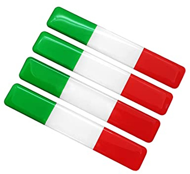 PTDecals 4 pièces 90x15mm Doux Flexible époxy Italie Drapeau Italien emblème Autocollant décalcomanies pour véhicule Auto Voiture Moto Casque décoration de la Maison