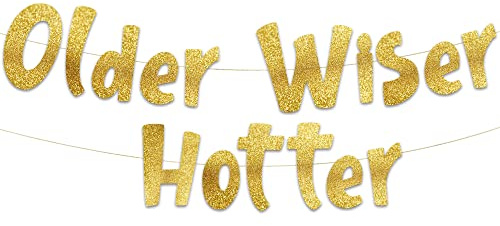 Funny Gold Glitter Banner – Happy Women's & Men's Birthday Party Supplies, Ideas & Gifts – 21st, 30th, 40th, 50th, 60th, 70th, 80th Adult Birthday Decorations