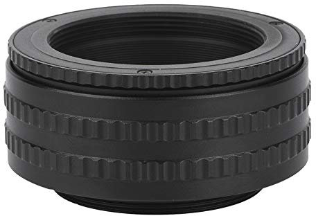 Akozon Helicoidal M42, M42 a Adaptador de Lente Helicoidal de Enfoque Ajustable Tubo Macro M42 Accesorios 25-55mm Negro