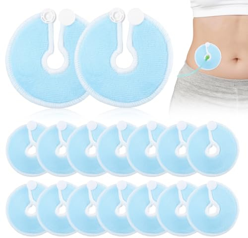 Beavorty 28Pcs G Shape Tube Pads Holders for Abdominal Feeding Tubes Button Covers Soft Breathable Reusable Tube Supplies for Nursing Care and Feeding Support