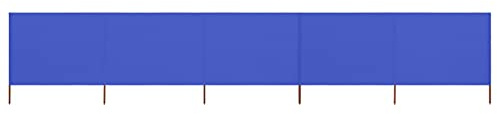 Homgoday 5-teiliges Windschutzgewebe Faltbar Strand Windschutz Sichtschutz Zaunblende für Camping Balkon Terrasse Garten Zaun Strand 600 x 120 cm Azurblau