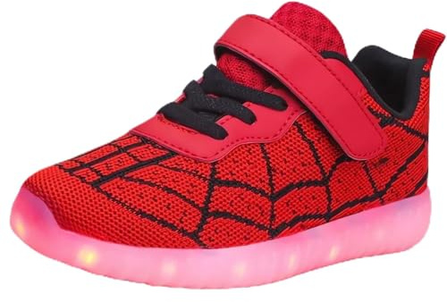Vorkhuaeri Scarpe Principessa Bambina Elsa per Bambini Casual Glow Fashion Ginnastica Sneaker Atletica (Pink,26)