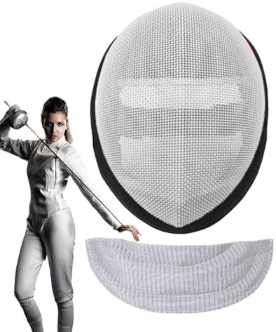 Protector Facial para esgrima, Equipo de protección para esgrima, Máscara de esgrima, Cascos Protectores Equipo y Cubierta Equipo de Casco sólido y Transpirable para niños, Adultos y Atletas