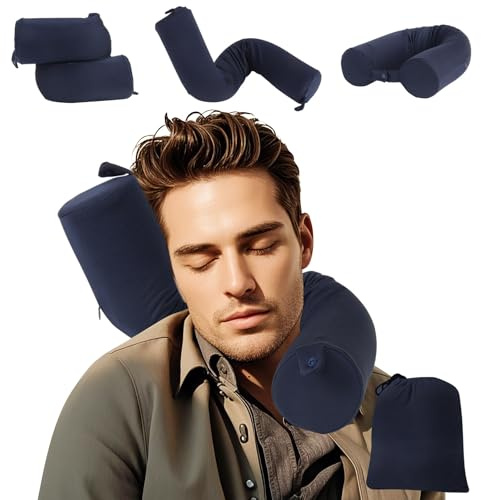 EPROICKS Almohada de Viaje Twist- Almohada Avion Cuello Viscoelástica de Espuma, Almohada Viaje Cuello, Almohada Cervical Viaje para Avión, Tren y Coche