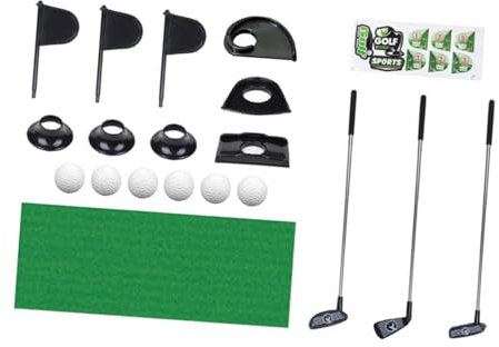 Gralara Set di Mazze da Golf Giocattolo per Bambini, con Bandiera, Mazza da Golf Telescopica in Acciaio Inossidabile con Portapalline per Sport per Bambini da