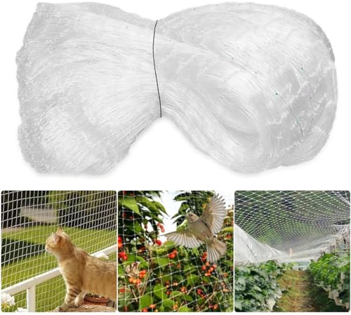 Rete per Gatti, 5 x 5m Rete Anti Uccelli, Reti Protettive da Giardino, Reti da Giardino Anti-Uccello, Rete per Balcone Esterno, Rete Antigrandine, Rete Protezione per Piante per Frutta, Verdure