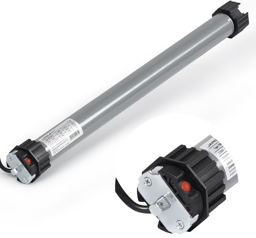 jarolift Elektronischer TDEP 40/13 Rollladenmotor Rohrmotor, SW60, Zugkraft 75 kg, Komplettset mit 8 Kant-Wellenadapter u. Lager, Blockiererkennung, Überlastungsschutz
