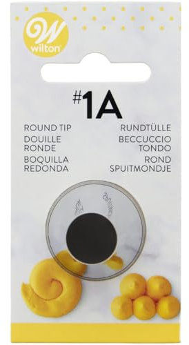 Wilton Beccucci in Acciaio Inox #1A Rotondo, Beccucci Sac a Poche, Piping Tip Riutilizzabile per Decorare Torte, Cupcake, Biscotti, Pasticcini