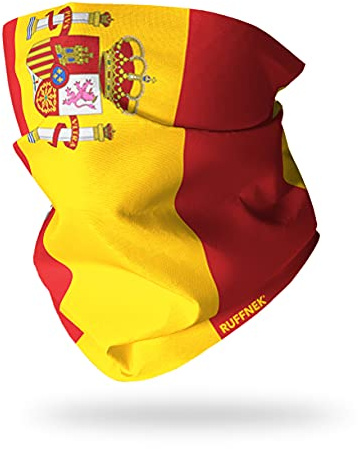 Ruffnek FLAG OF SPAIN SNOOD NECK GAITER/Bandera de España/la Rojigualda - Multifunctional Headwear Neck warmer/Snood tube - One Size