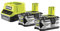 Ryobi Akku-Set mit 2x Akku (4,0 Ah) und Schnellladegerät, Ladezeit ca. 120 min, für Ryobi ONE+ Geräte, RC18120-240