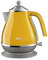 De'Longhi Icona Capitals KBOC2001.Y Vintage Style Electric Kettle with Anti-Static Filter, 360° Swivel Base, Cord Storage, Stainless Steel, 1.7 Liter, 2000W, New York Yellow