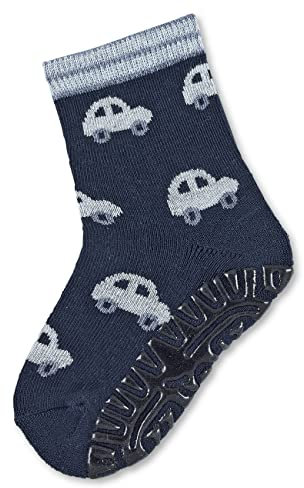 Sterntaler Fli Fli AIR Autos - Jungen Fliesen Flitzer mit Motiv Autos - Stoppersocken Baby mit Innenfrottee im Sohlenbereich- Baby und Kinder Strümpfe mit Anti-Rutsch-Sohle, marine, Größe 20