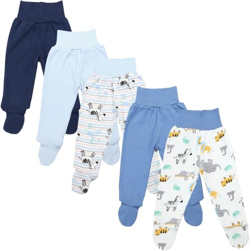 TupTam Pantalón con Pies de Bebé NIños NIña Pack de 5, Niño 7, 62