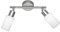 meineWunschleuchte Deckenstrahler 2-flammig 25cm breit Silber, Glasschirme Weiß
