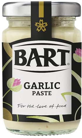 BART Garlic Paste Jar - Pack of 6 x 90g - Sweet & Flavoursome Garlic Ideal for Curry, Stir fry & Pasta Sauce - Vegan & Gluten Free