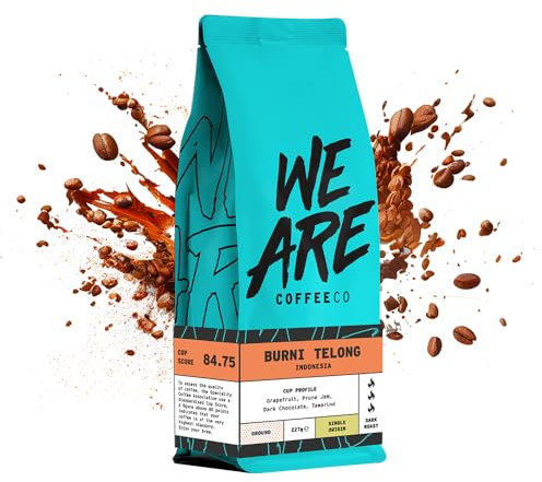 We Are Coffee Co - Indonesia - Burni Telong - Ground Coffee For Cafetiere 227g | Dark Roast | 100% Arabica | Freshly Roasted in the UK