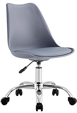 THINIA HOME Silla de Escritorio Ergonómica con Ruedas Eyre Silla Nórdica Acolchada Giratoria Moderna Altura Ajustable | Silla de Escritorio de Oficina Estudio Dormitorio 97x47x58cm