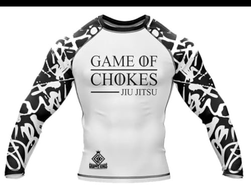 Game of CHOKES BJJ MMA Grapple Kings Thrones Rashguard Rashguard, blanco, L