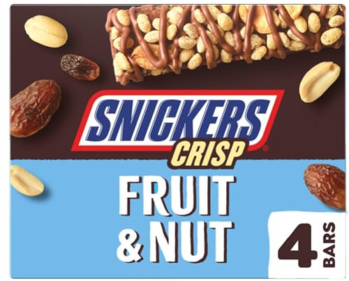Snickers Crisp Fruit & Nut Milk Chocolate Snack Bars Multipack 4 x 32g