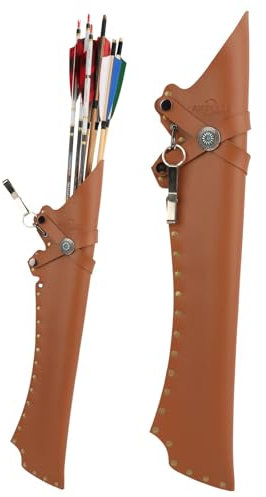 Generic Bogenschießen Pfeile Köcher Taille aufgehängt Schießen Pfeil Tasche Lederpfeiltaschen für die Outdoor-Jagd Vielseitigkeit für Links- und Rechtshänder (braun)