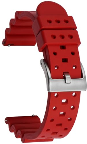 Niziruoup Cinturino Orologio Gomma Fluorurata 18mm 20mm 22mm 24mm Ventilato Stile Sgancio Rapido Durevole Cinturini in Diving FKM Gomma Fluoro Smartwatch Cinturino di Ricambio per Uomo Donne
