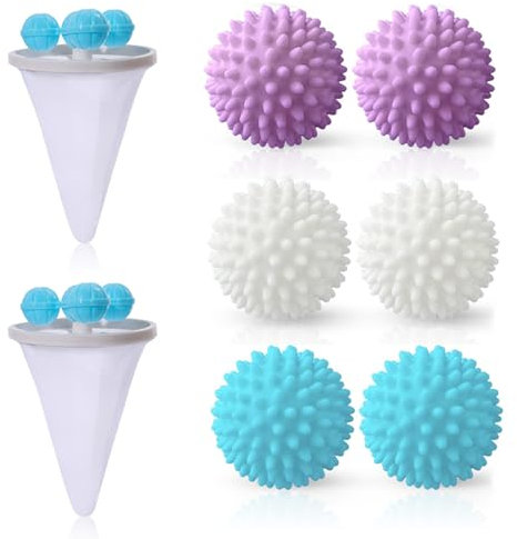 Washing Ball for Washing Machine, 8 PCS Anti Tangle Laundry Balls Reusable Soft Dryer Ball Hedgehog Shaped Tumble Dryer Balls Hair Remover for Home Clothes Cleaning