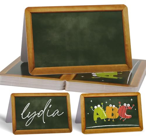 COLOFALLA 24 Stücke Tischkarten Einschulung Platzkarten Schulanfang Platzkarte Einschulung Kinder Einschulung Tischdeko Einschulung Party Tafer Platzkarte