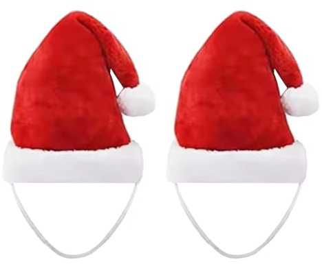 BORFUE 2pcs Dog Santa Hat Christmas Pet Costume Dog Christmas Outfit New Year Clothing Accessories for Pet Cat Dog