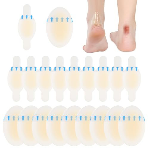 iLamvie 20 Stück Blasenpflaster,Hydrokolloid Pflaster,Wasserdicht Gel Pflaster, Ferse Blasenpflaster,fersenschutz, Linderung von Reibungsschmerzen Zehen,Vorfuß