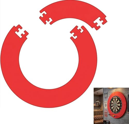 ACTIUSIS Dart Catchring Surround, anello di raccolta per freccette, 4 pezzi, per protezione da parete, colore rosso