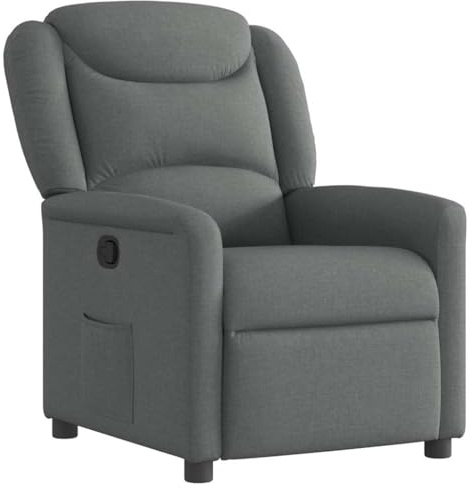 vidaXL Sillón reclinable de Tela Gris Oscuro