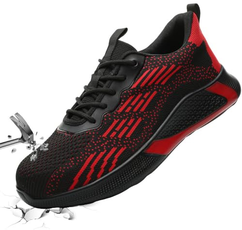 Scarpe Antinfortunistiche Scarpe da Lavoro Uomo Donna Scarpe Protettive Traspiranti Antiscivolo con Puntale in Acciaio per Unisex 36-46