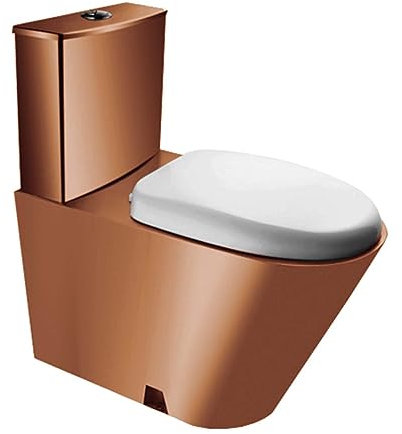Toilettes En Acier Inoxydable 304 Avec Réservoir D'Eau, Toilettes À Double Chasse D'Eau À Siphon À Haute Efficacité Pour Salle De Bains Commerciale, Toilettes Monobloc Déodorantes Et Économes En Eau,