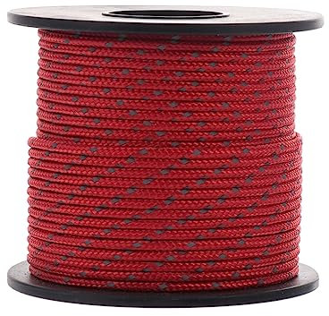 POPETPOP Zelt Fix Seil sicherungsseil sicherheitsseil zeltzubehör zubehör für zelte Light Rope Zeltseil Abspannleinen Camping reflektierende Schnur reflektierendes Campingseil rot